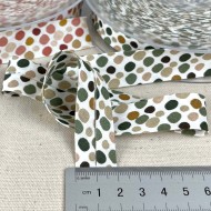 Biais coton imprimé confettis 20mm vert Biais coton imprimé confettis 20mm vert