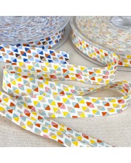 Biais coton imprimé yzo 20mm jaune Biais coton imprimé yzo 20mm jaune