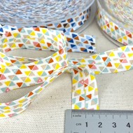 Biais coton imprimé yzo 20mm jaune