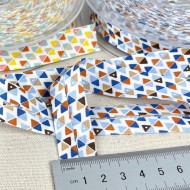 Biais coton imprimé yzo 20mm bleu