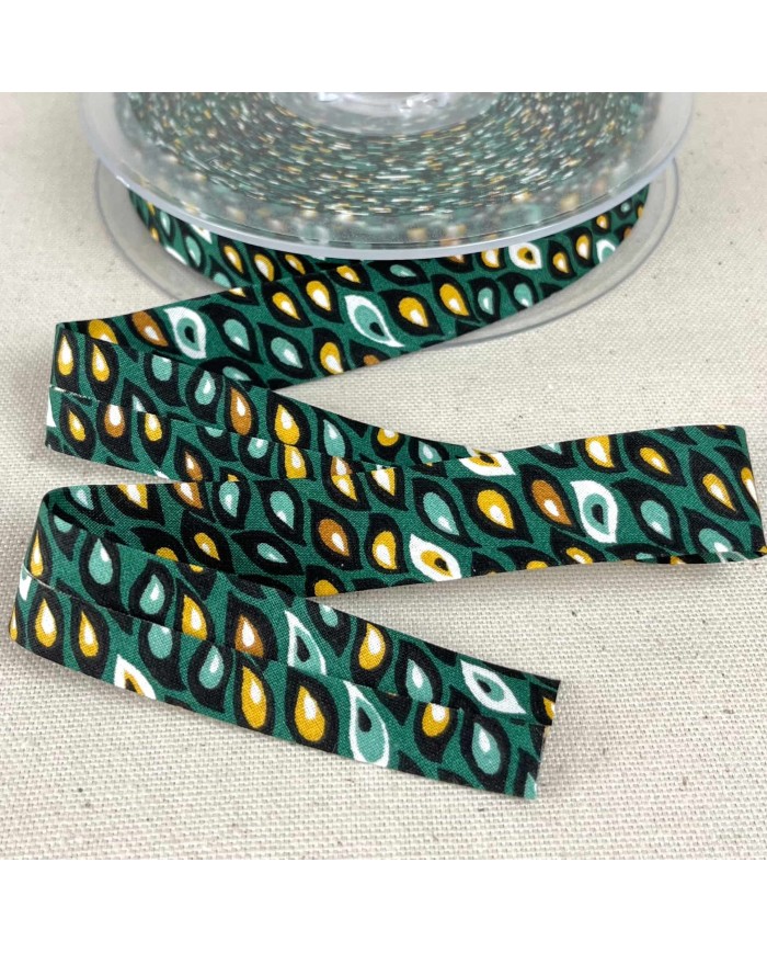 Lot De 4 Biais Coton Imprimé - 2m Par Couleur - 18mm Plié / 35mm Ouvert - 100% Coton