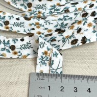 Biais coton imprimé floral 20mm vert Biais coton imprimé floral 20mm vert