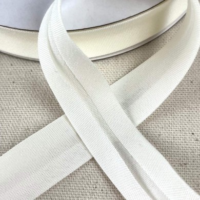 Biais coton polyester 20mm blanc