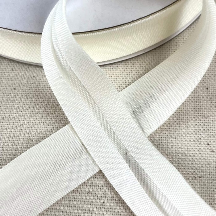 Biais coton polyester 20mm blanc Biais coton polyester 20mm blanc