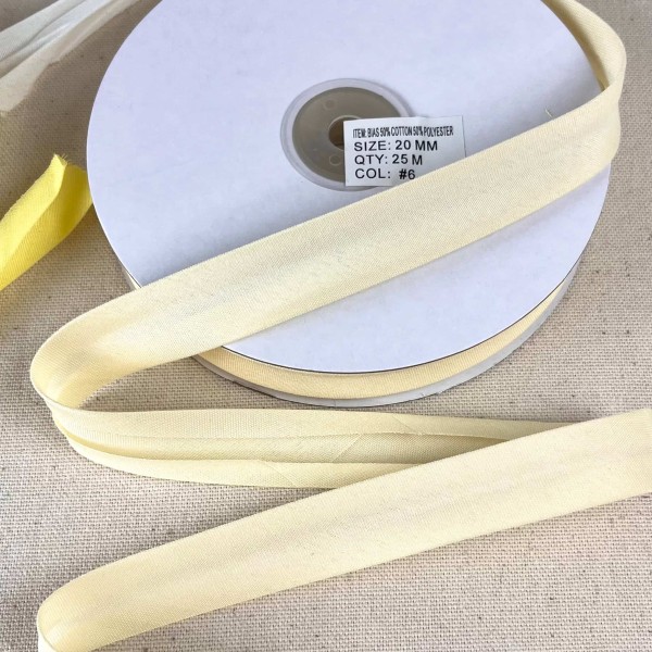 Biais coton polyester 20mm écru Biais coton polyester 20mm écru