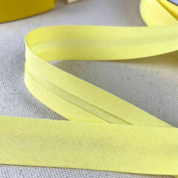 Biais coton polyester 20mm jaune Biais coton polyester 20mm jaune