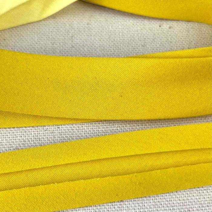 Biais coton polyester 20mm jaune soleil