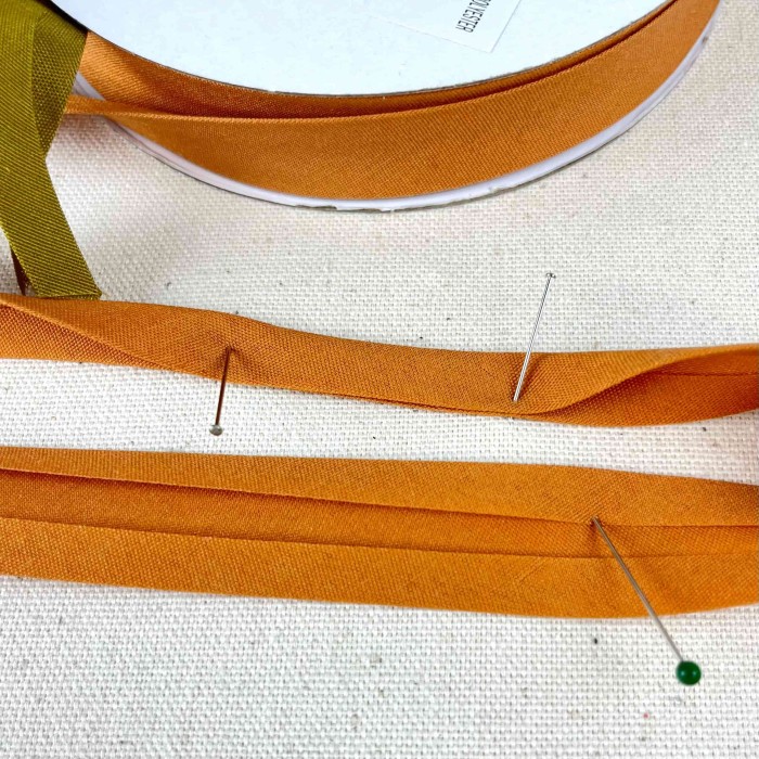Biais coton polyester 20mm orange Biais coton polyester 20mm orange