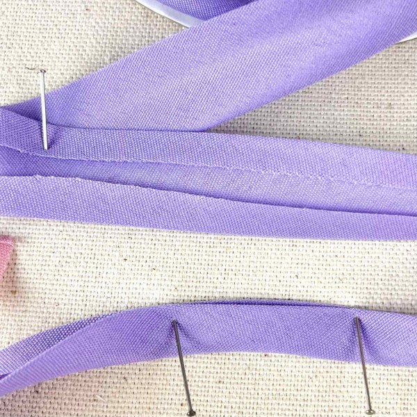 Biais coton polyester 20mm violet pastel Biais coton polyester 20mm violet pastel
