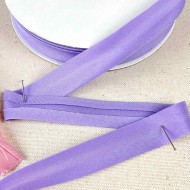 Biais coton polyester 20mm violet pastel