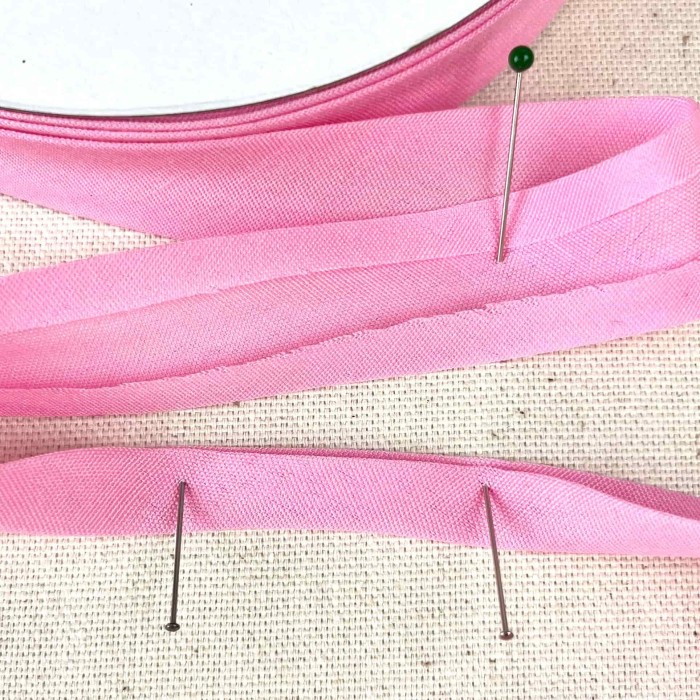 Biais coton polyester 20mm rose