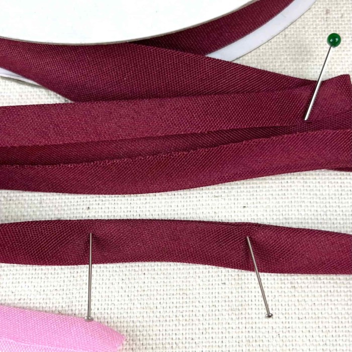 Biais coton polyester 20mm rouge bordeaux