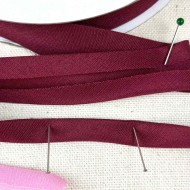 Biais coton polyester 20mm rouge bordeaux