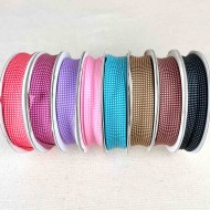 Biais coton polyester petit pois 20mm rouge