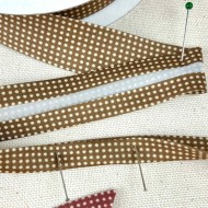 Biais coton polyester petit pois 20mm vert