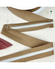 Biais coton polyester petit pois 20mm vert