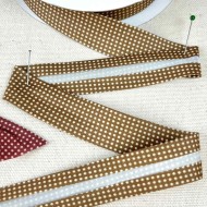 Biais coton polyester petit pois 20mm vert