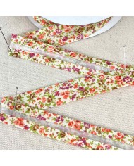 Biais coton polyester rose 20mm printemps