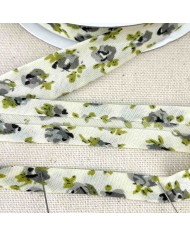 Biais coton polyester rose 20mm vert Biais coton polyester rose 20mm vert