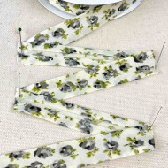 Biais coton polyester rose 20mm vert