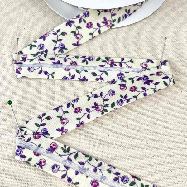 Biais coton polyester rose 20mm violet Biais coton polyester rose 20mm violet