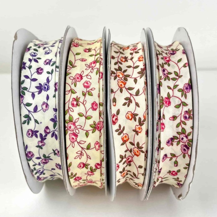 Biais coton polyester rose 20mm rose