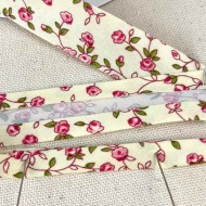Biais coton polyester rose 20mm rose