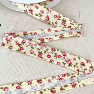 Biais coton polyester rose 20mm rose