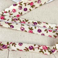 Biais coton polyester rose 20mm rouge