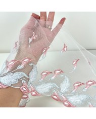 Dentelle lys blanc rose 18cm