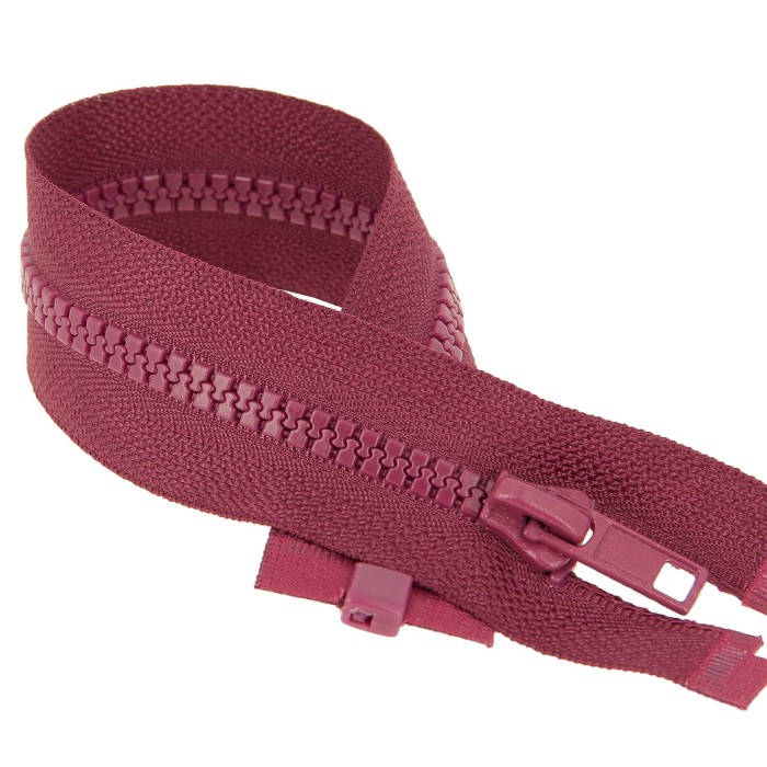 Fermeture à glissière séparable injectée bordeaux Fermeture à glissière séparable injectée bordeaux