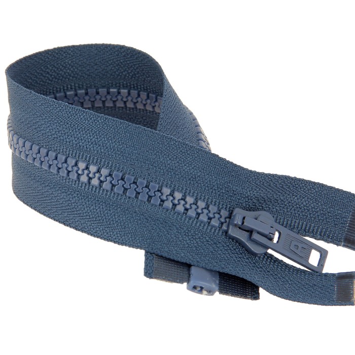 Fermeture à glissière séparable injectée bleu nuit