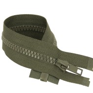 Fermeture à glissière séparable injectée vert militaire