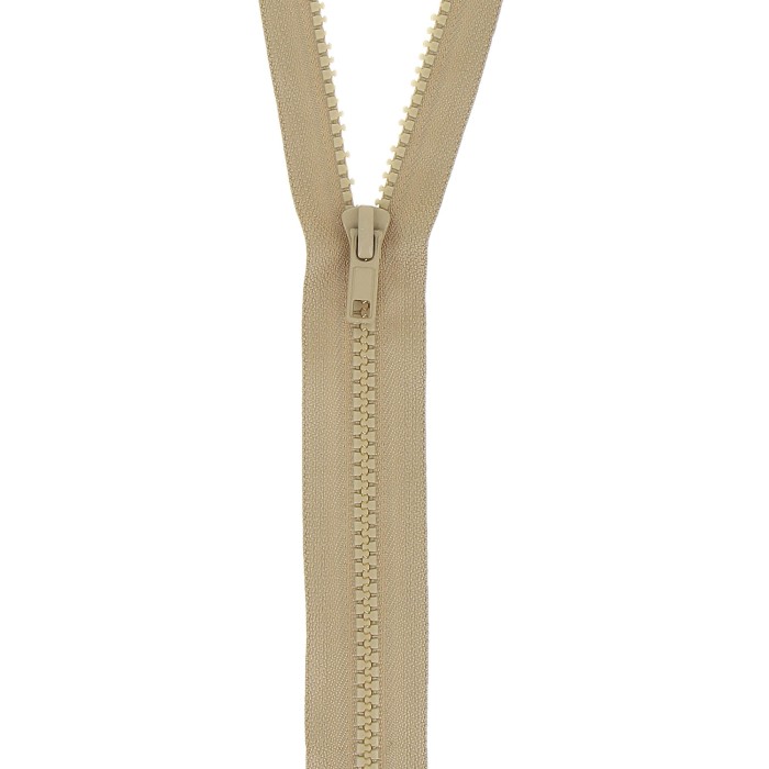 Fermeture à glissière séparable injectée sable