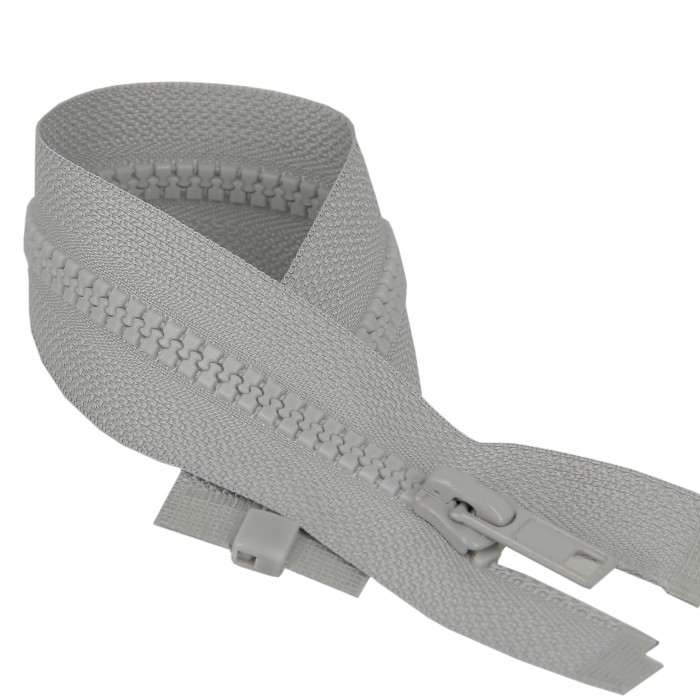 Fermeture à glissière séparable injectée gris perle