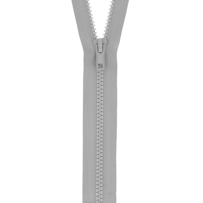 Fermeture à glissière séparable injectée gris perle