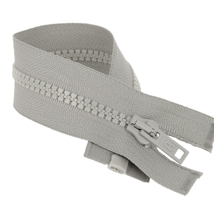 Fermeture à glissière séparable injectée gris moyen