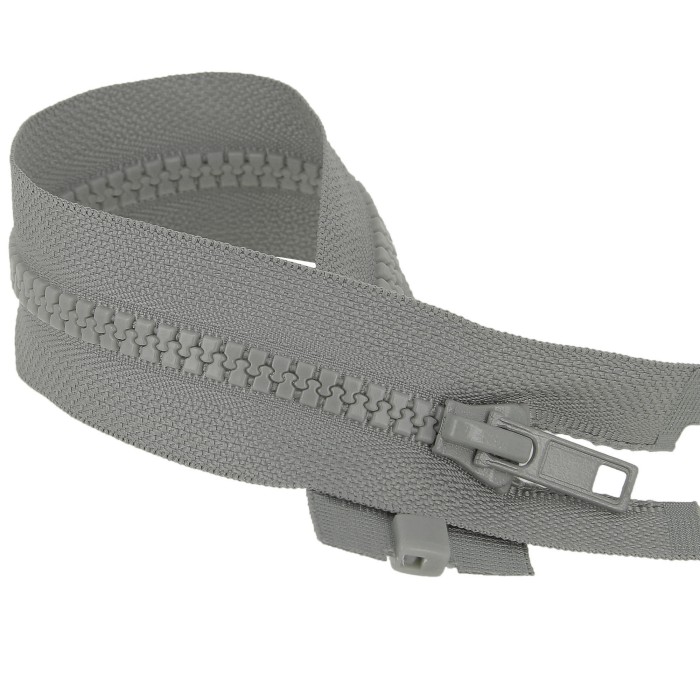 Fermeture à glissière séparable injectée gris