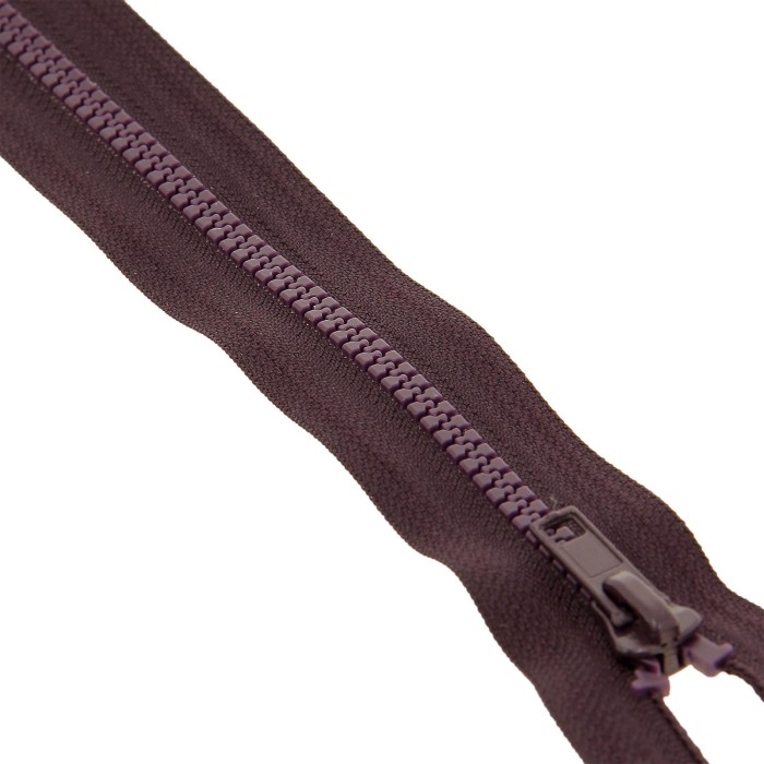 Fermeture à glissière séparable injectée prune