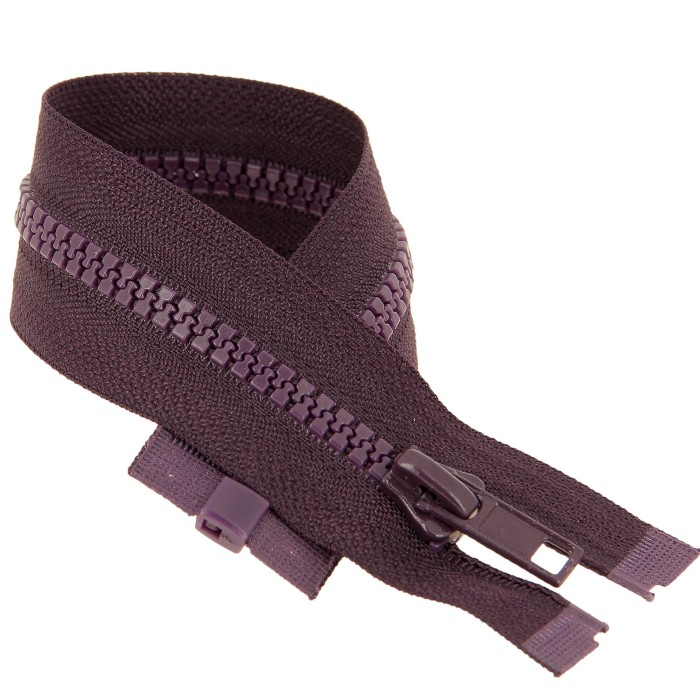 Fermeture à glissière séparable injectée prune