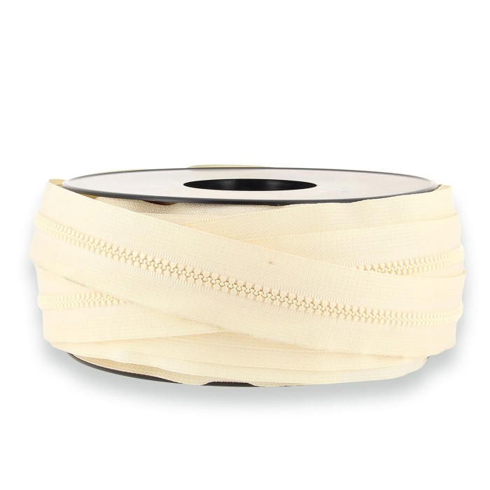 Fermeture éclair au mètre sans curseur écru