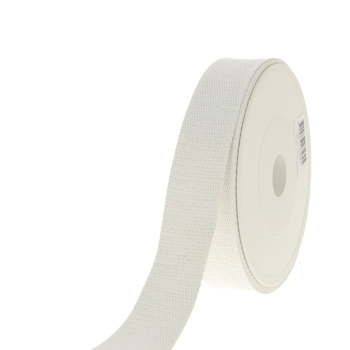 Sangle coton scintillante 30mm Blanc Sangle coton scintillante 30mm Blanc