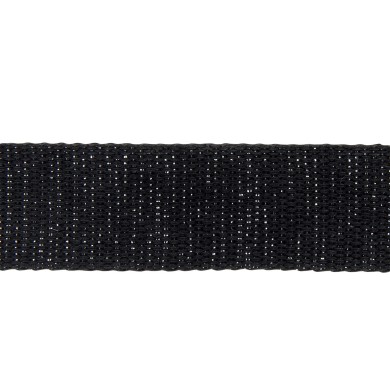 Sangle coton scintillante 30mm noir Sangle coton scintillante 30mm noir