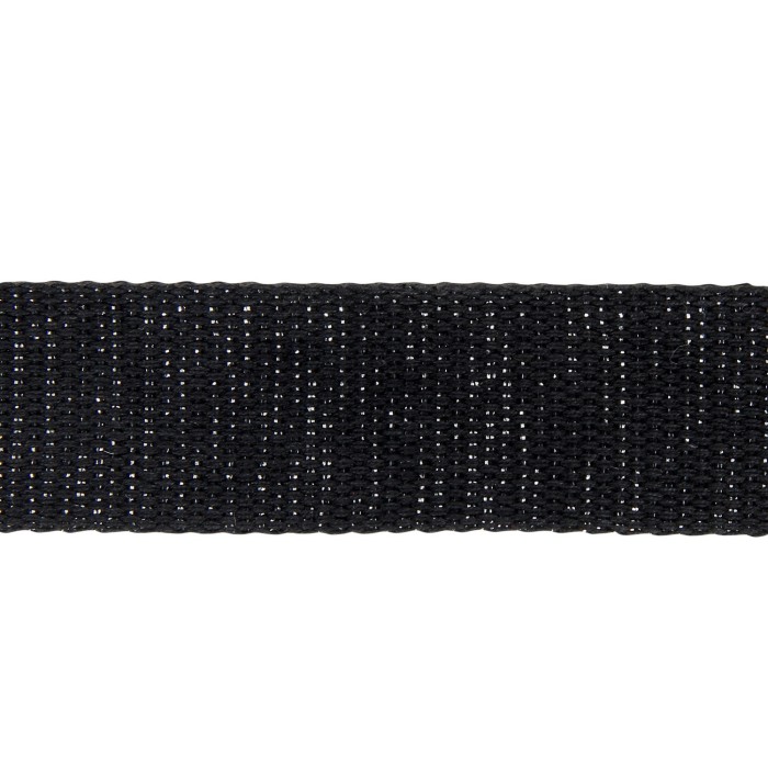Sangle coton scintillante 30mm noir Sangle coton scintillante 30mm noir