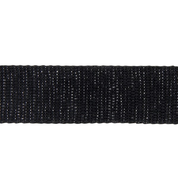 Sangle coton scintillante 30mm noir Sangle coton scintillante 30mm noir