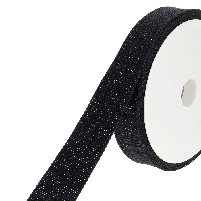 Sangle coton scintillante 30mm noir Sangle coton scintillante 30mm noir