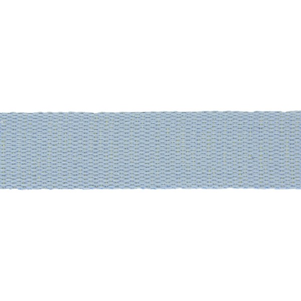 Sangle coton scintillante 30mm bleu ciel Sangle coton scintillante 30mm bleu ciel