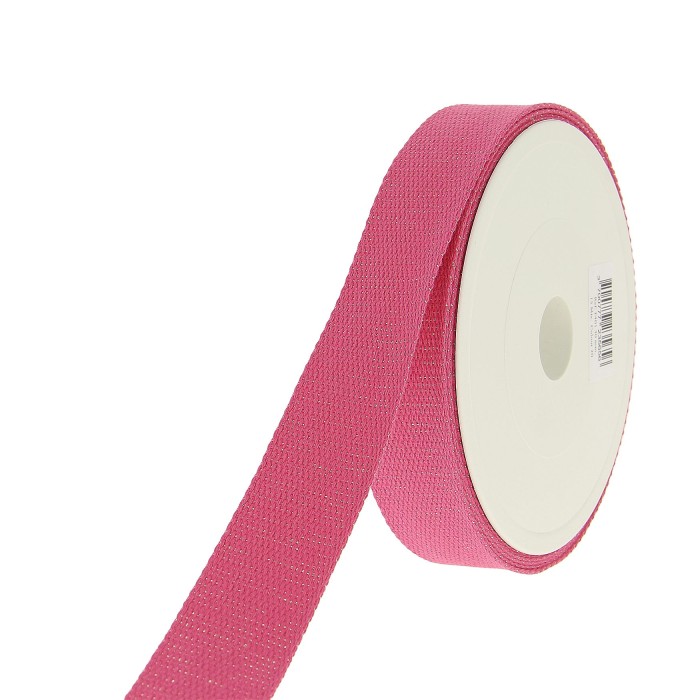 Sangle coton scintillante 30mm fuchsia Sangle coton scintillante 30mm fuchsia