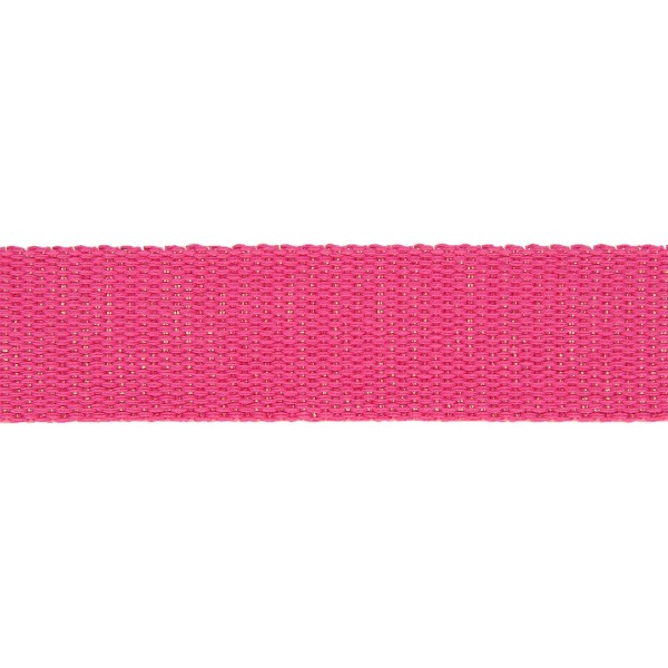 Sangle coton scintillante 30mm fuchsia Sangle coton scintillante 30mm fuchsia