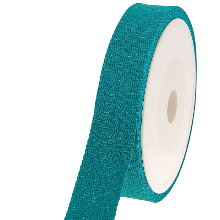 Sangle coton scintillante 30mm bleu turquoise Sangle coton scintillante 30mm bleu turquoise